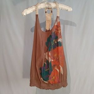 Maurices Floral Graphic Roped Racerback Tank Top